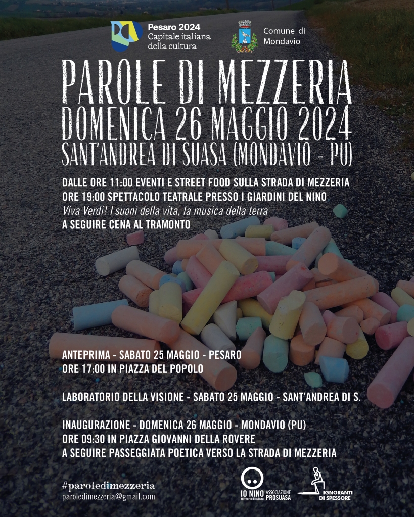 Programma Parole di Mezzeria #paroledimezzeria Sant'Andrea di Suasa Mondavio Pesaro2024